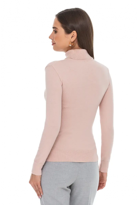 T-neck Knit Jumper Rose