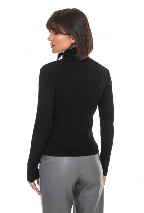 T-neck Knit Jumper Black