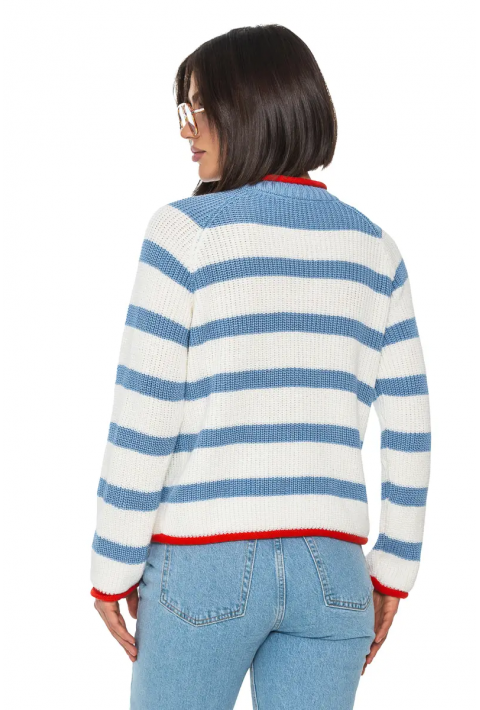 T-neck Knit Jumper Creame