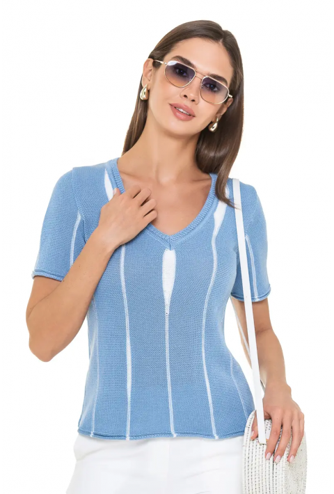 Knit T-Shirt Lyseblå