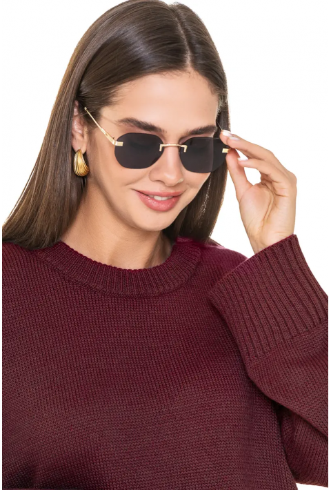 Oversize Knit Sweater Bordeaux