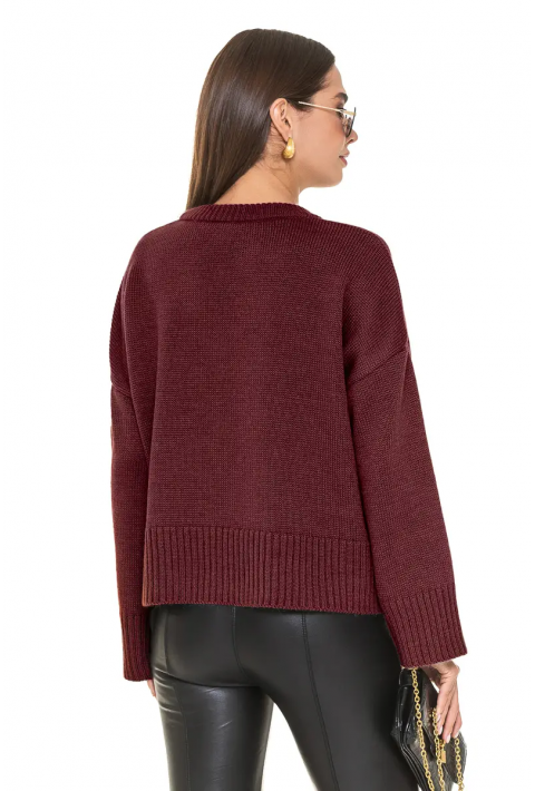 Oversize Knit Sweater Bordeaux