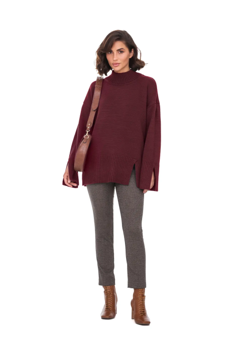 Oversize Knit Sweater Bordeaux