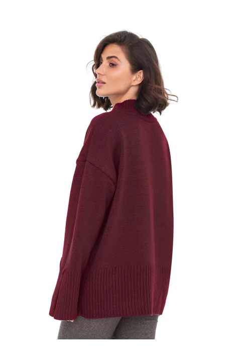 Oversize Knit Sweater Bordeaux