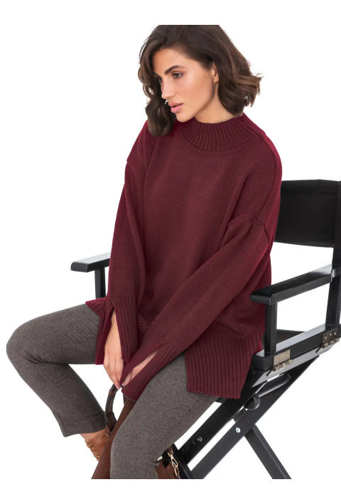 Oversize Knit Sweater Bordeaux