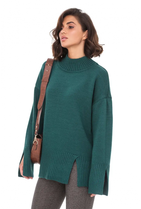 Oversize Knit Sweater Dark green
