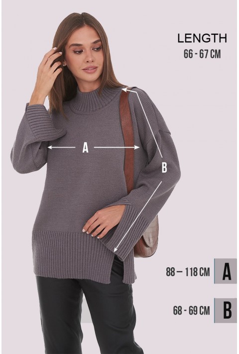 Oversize Knit Sweater Grey