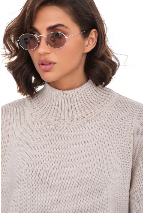 Oversize Knit Sweater Beige