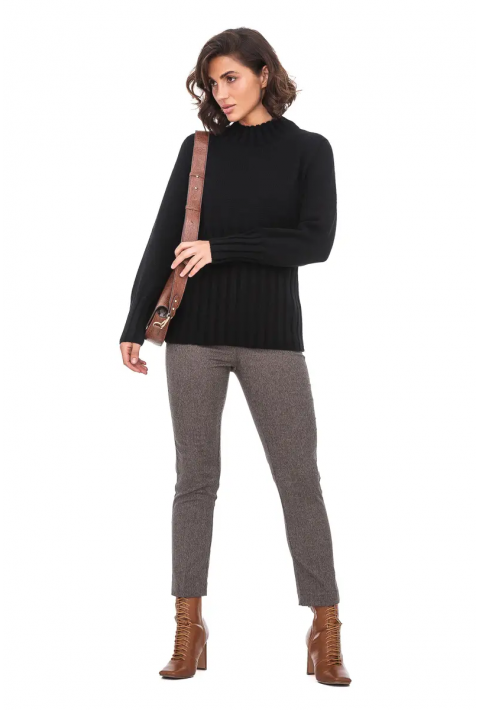 T-neck Knit Jumper Black