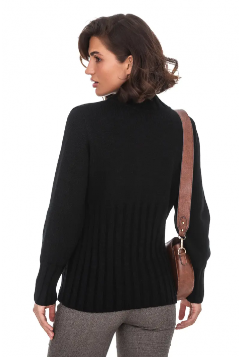 T-neck Knit Jumper Black
