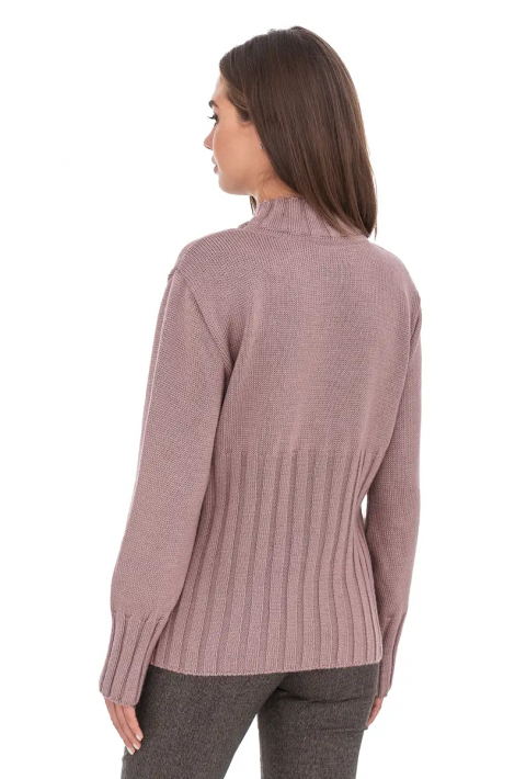T-neck Knit Jumper Rose