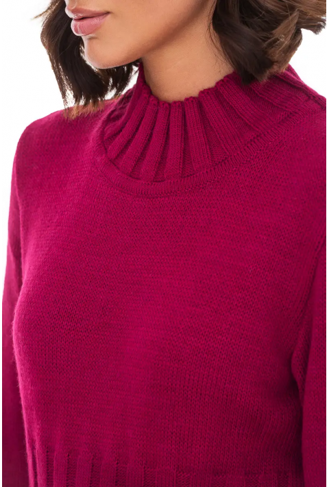 T-neck Knit Jumper Rød