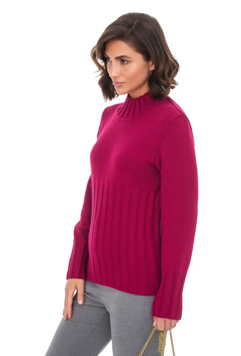 T-neck Knit Jumper Rød
