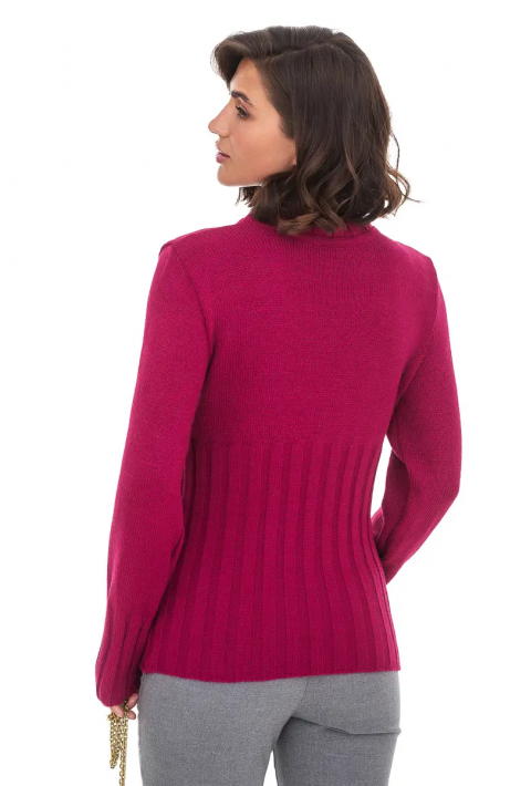 T-neck Knit Jumper Rød