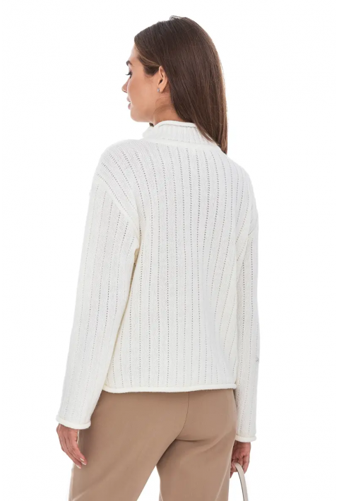 T-neck Knit Jumper Cream