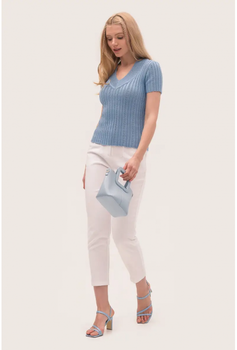 Knit T-Shirt Lyseblå