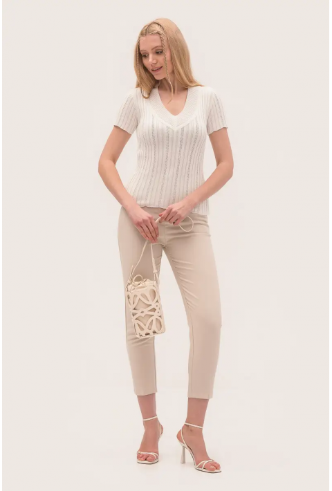 Knit T-Shirt  Cream