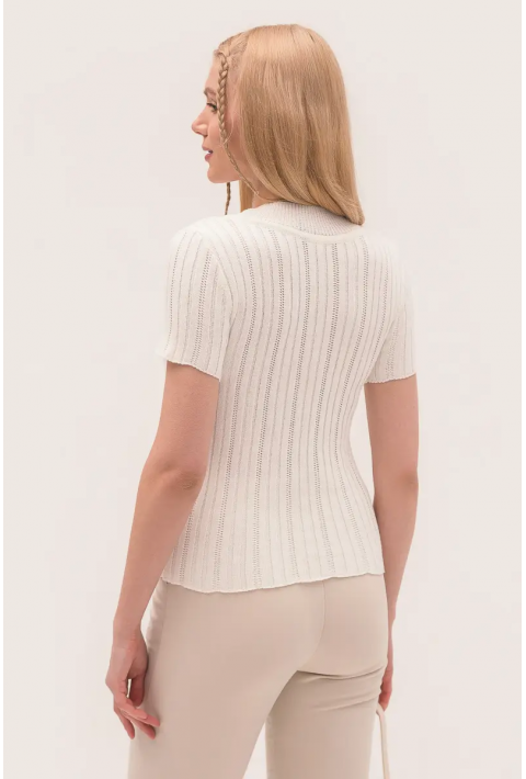 Knit T-Shirt  Cream