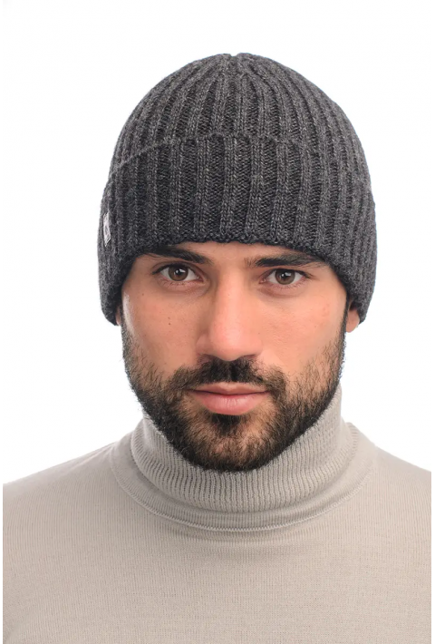 Wool Knit Hat Dark Grey