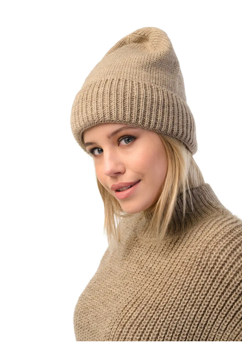 Wool Knit Hat Sand