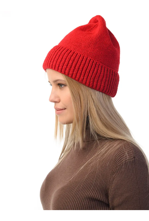 Wool Knit Hat Red