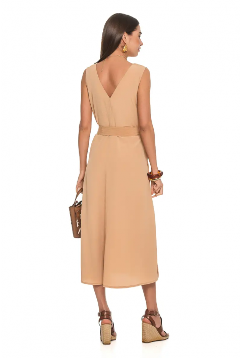 Sleeveless Knit Dress Beige