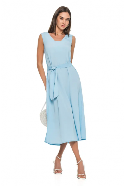 Sleeveless Knit Dress Light blue