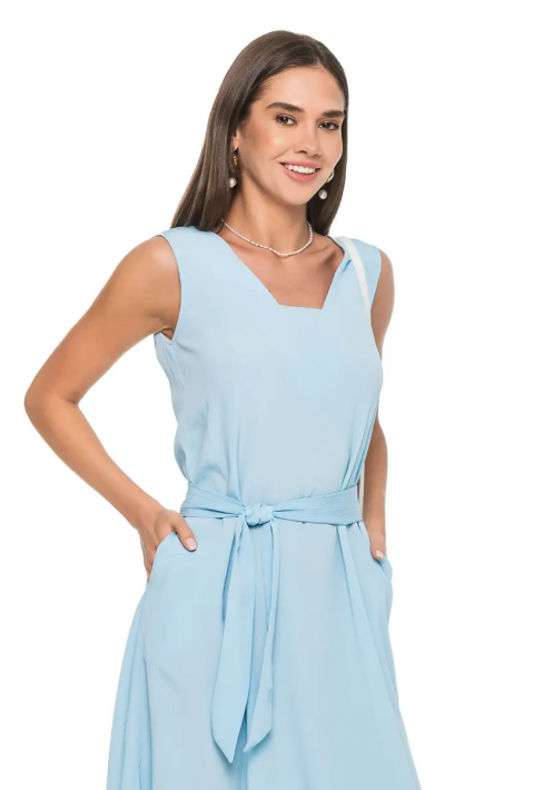 Sleeveless Knit Dress Light blue