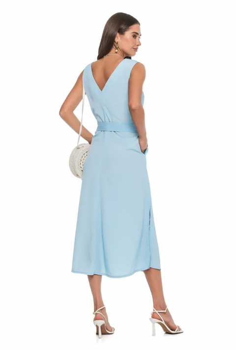 Sleeveless Knit Dress Light blue