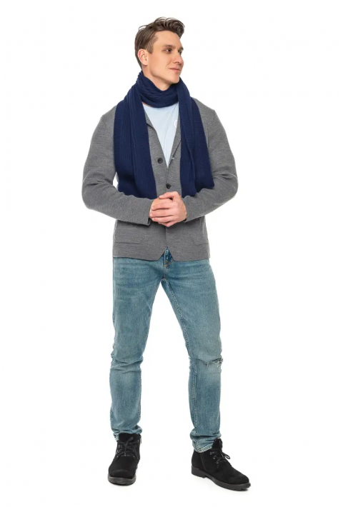 Wool Knit Scarve Blue