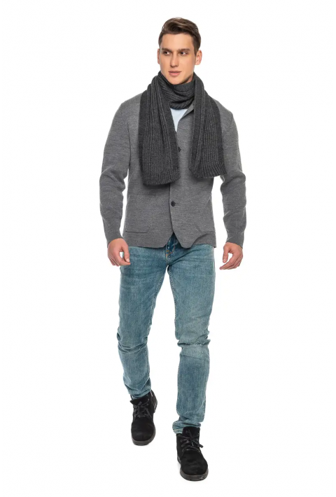 Wool Knit Scarve Mørkegrå
