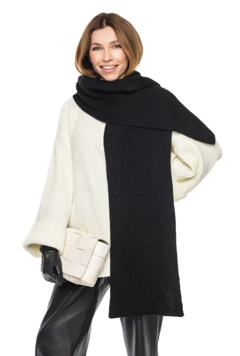 Wool Knit Scarve Black