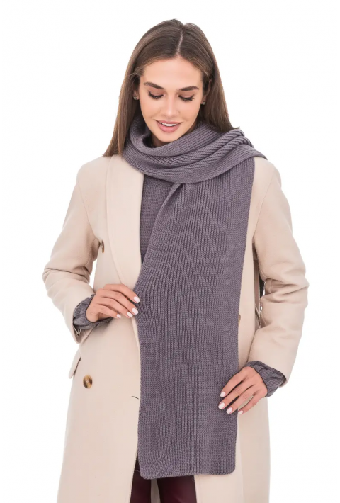 Wool Knit Scarve Dark Grey