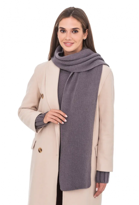 Wool Knit Scarve Dark Grey