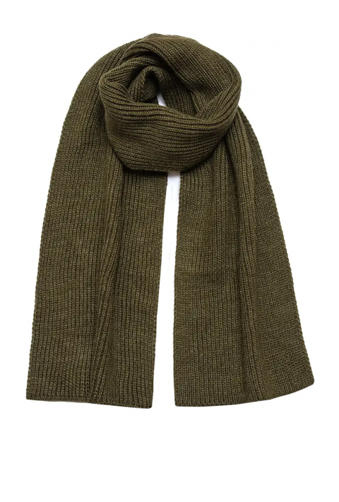 Wool Knit Scarve Army green