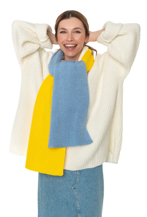 Wool Knit Scarve Yellow/Blue