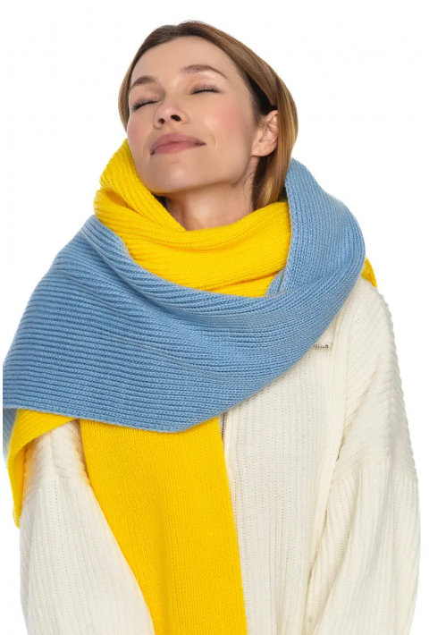 Wool Knit Scarve Yellow/Blue