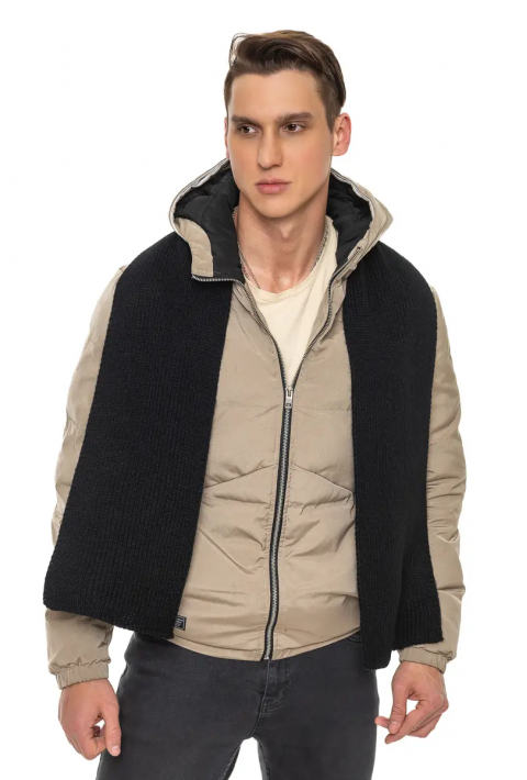 Soft-Touch Wool Knit Scarve Sort