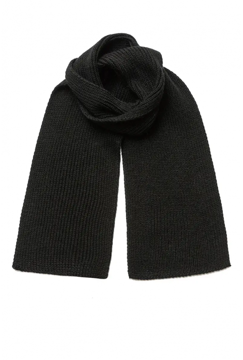 Soft-Touch Wool Knit Scarve Sort