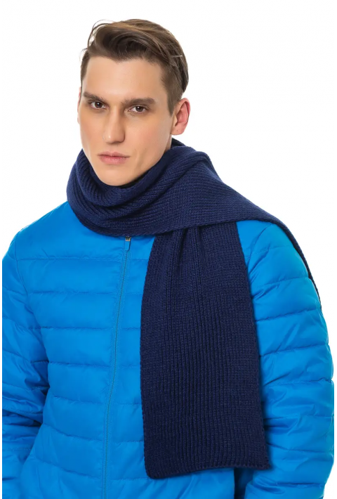 Soft-Touch Wool Knit Scarve Blå