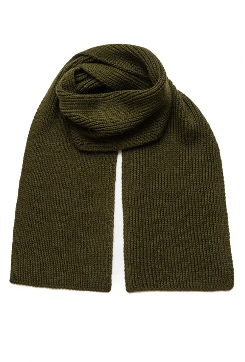 Soft-Touch Wool Knit Scarve Army green