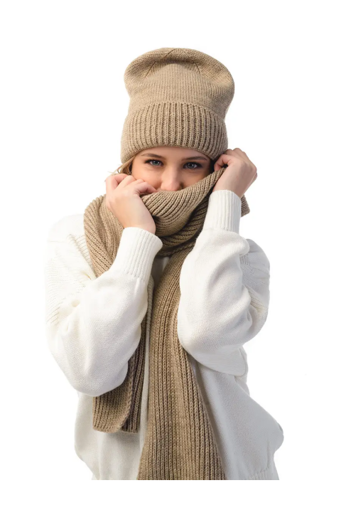 Wool Knit Hat and Scarve