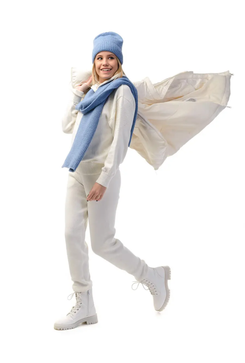 Wool Knit Hat and Scarve Jeans