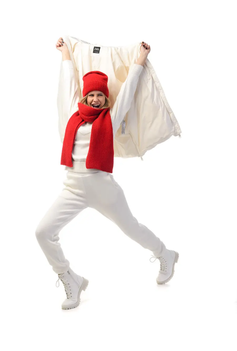 Wool Knit Hat and Scarve Red