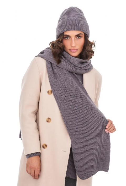 Wool Knit Hat and Scarve Grå