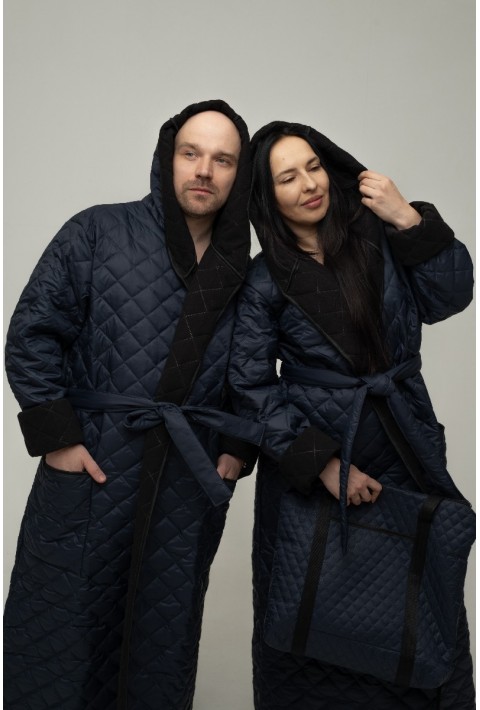 Windproof Bathrobe Dark blue