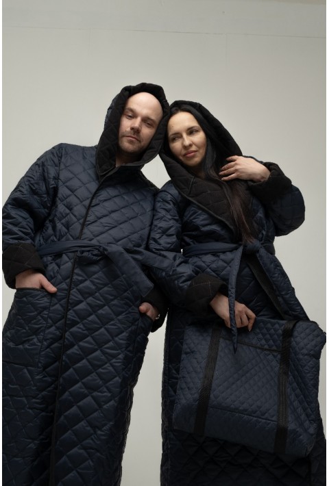 Windproof Bathrobe Dark blue