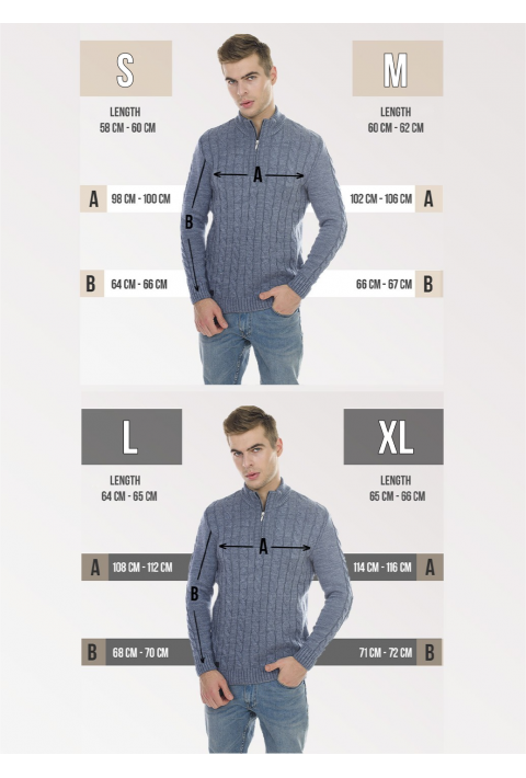 Soft Touch T-neck Zip Knit Sweater Jeans