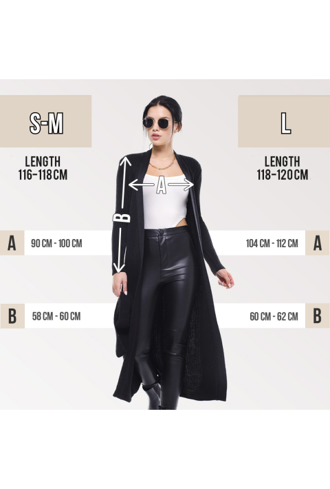 Loose Knit Cardigan Black