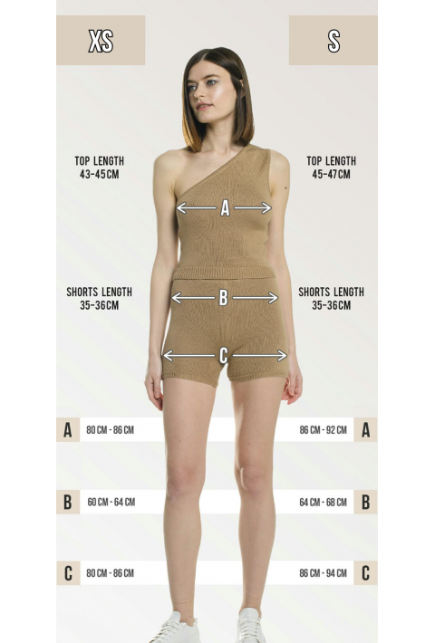 Knit T-top&Shorts Beige
